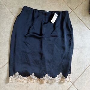 Abercrombie Elegant Navy Blue Lace Trim Skirt